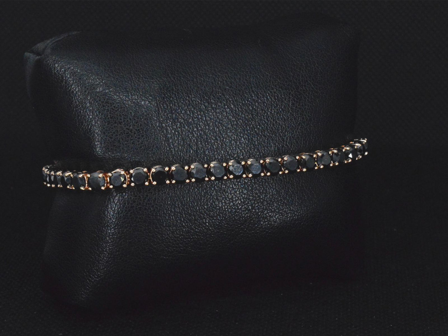 Rosegouden armband met 16.00 carat zwarte Briljant geslepen diamanten