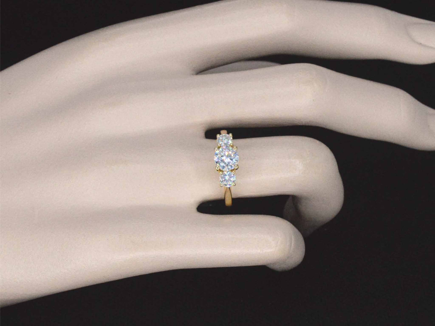 Gouden trinity ring met 1.40 carat briljanten