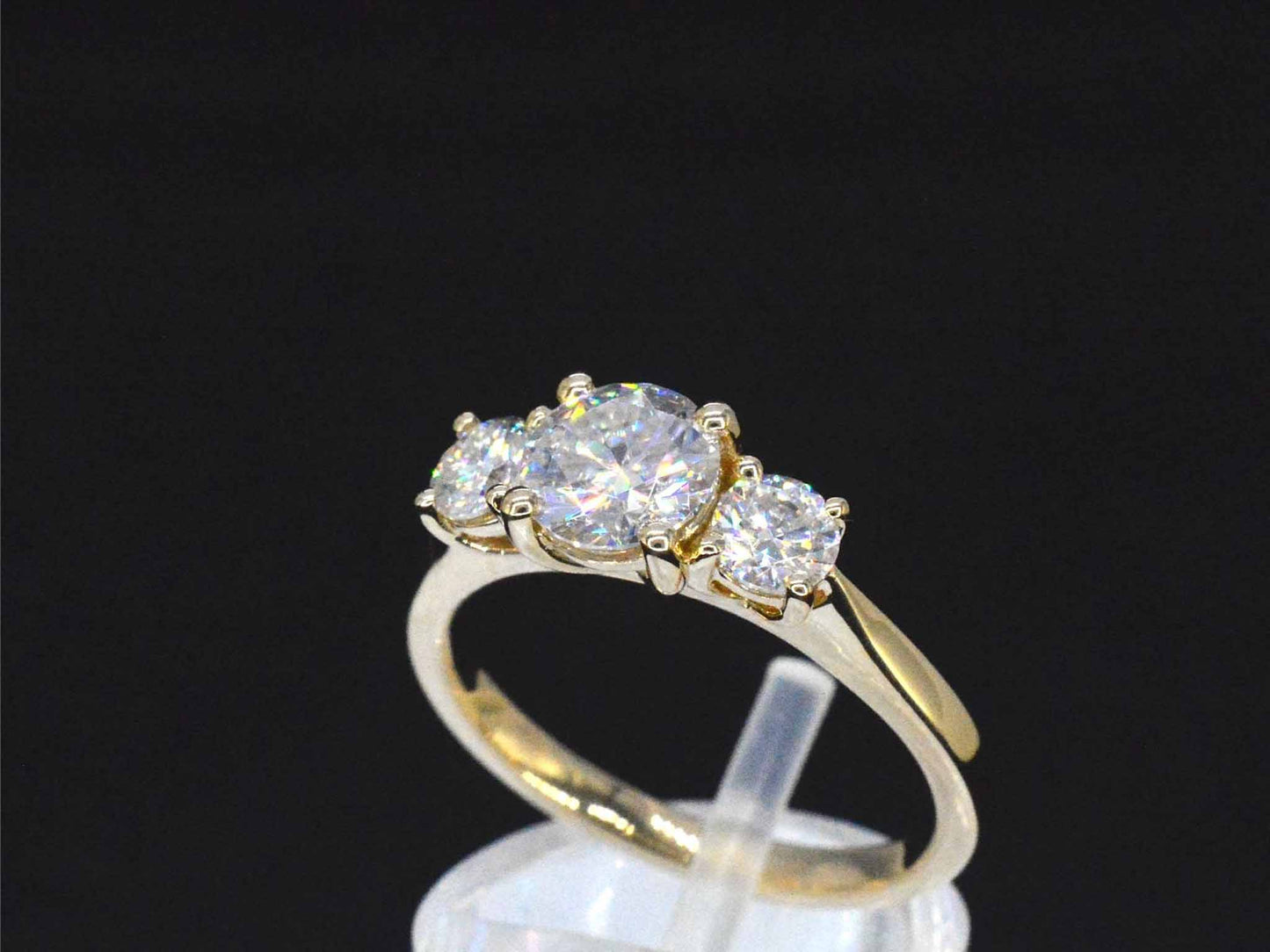 Gouden trinity ring met 1.40 carat briljanten