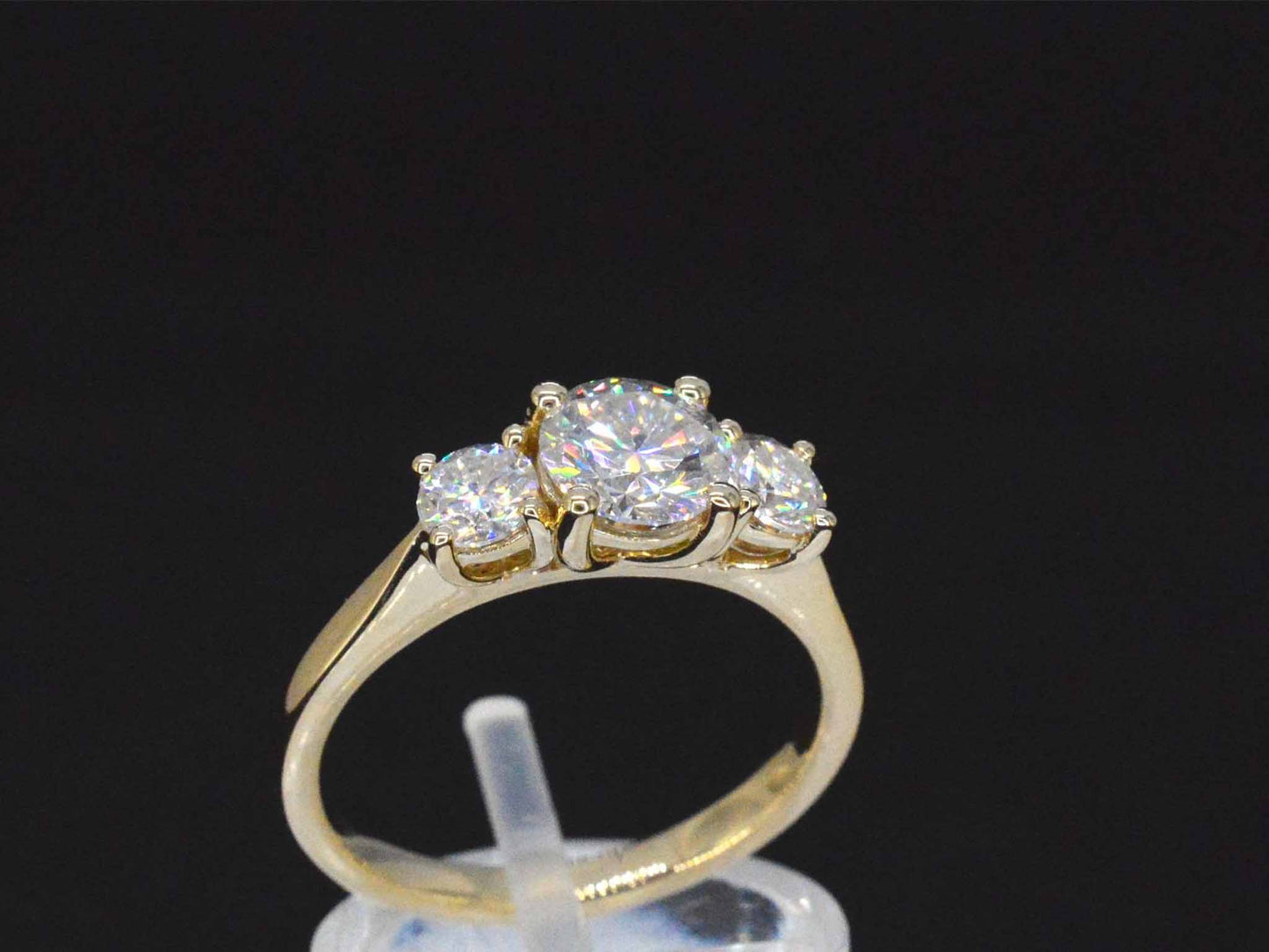 Gouden trinity ring met 1.40 carat briljanten