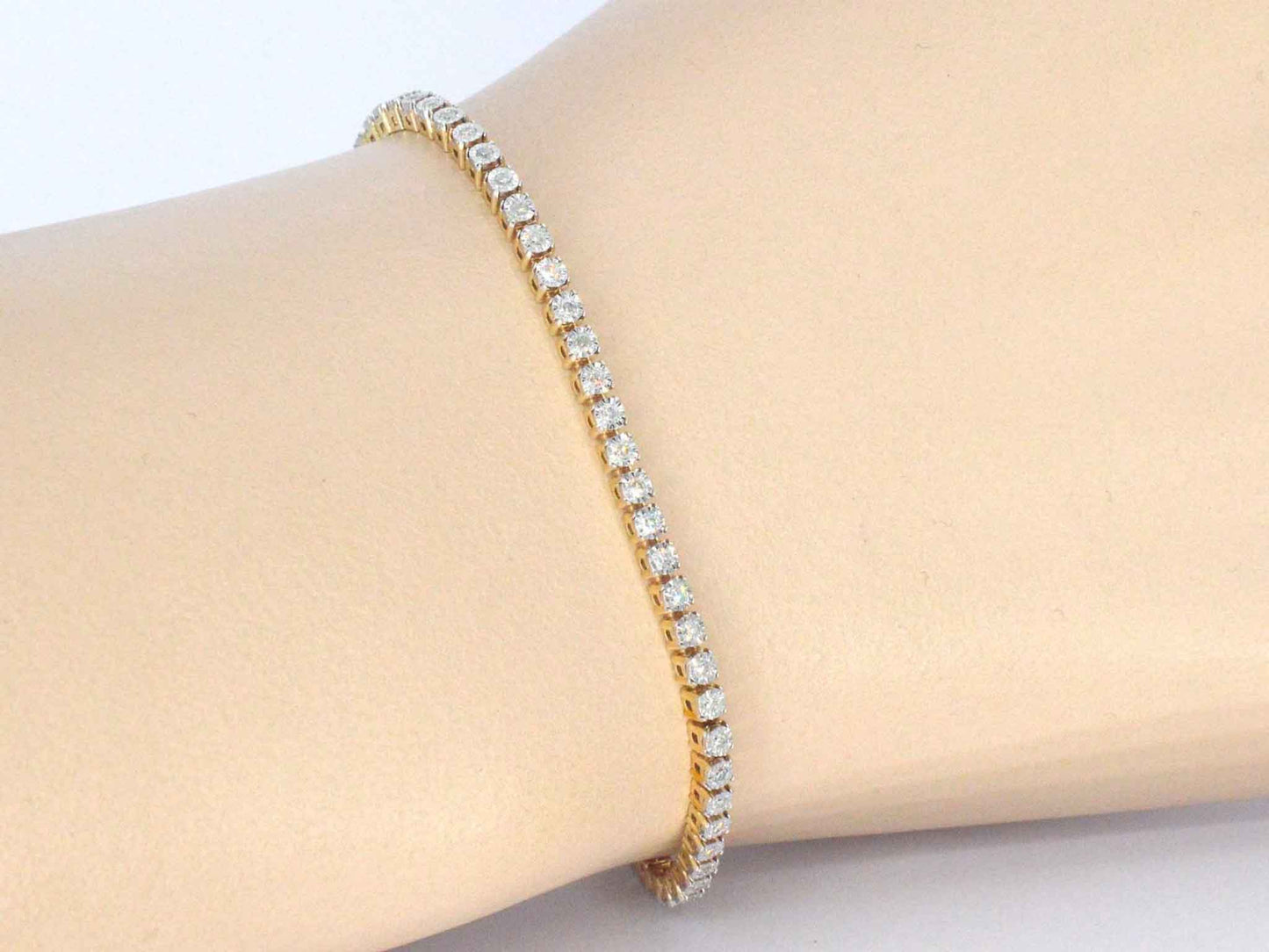 Gouden tennis armband met natuurlijke diamanten