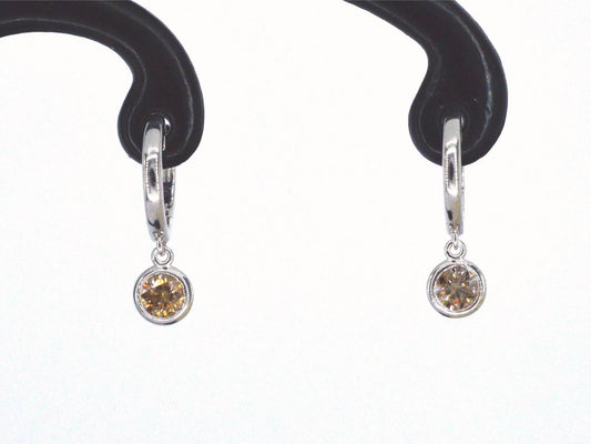 Witgouden oorbellen met natuurlijke diamanten 2721-7