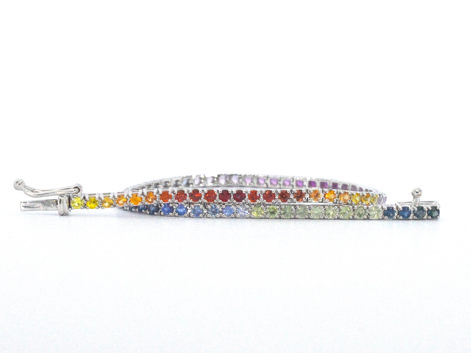 Gouden tennisarmband met 3.60 carat saffieren