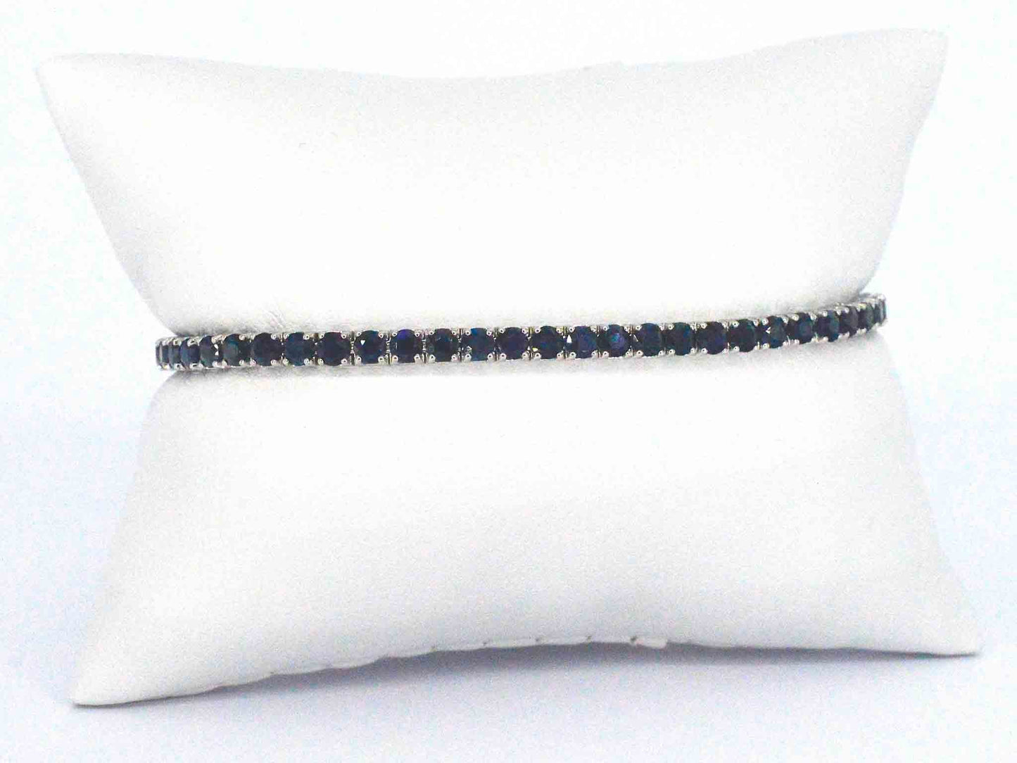 Gouden tennisarmband met 7.00 carat aan blauwe saffieren