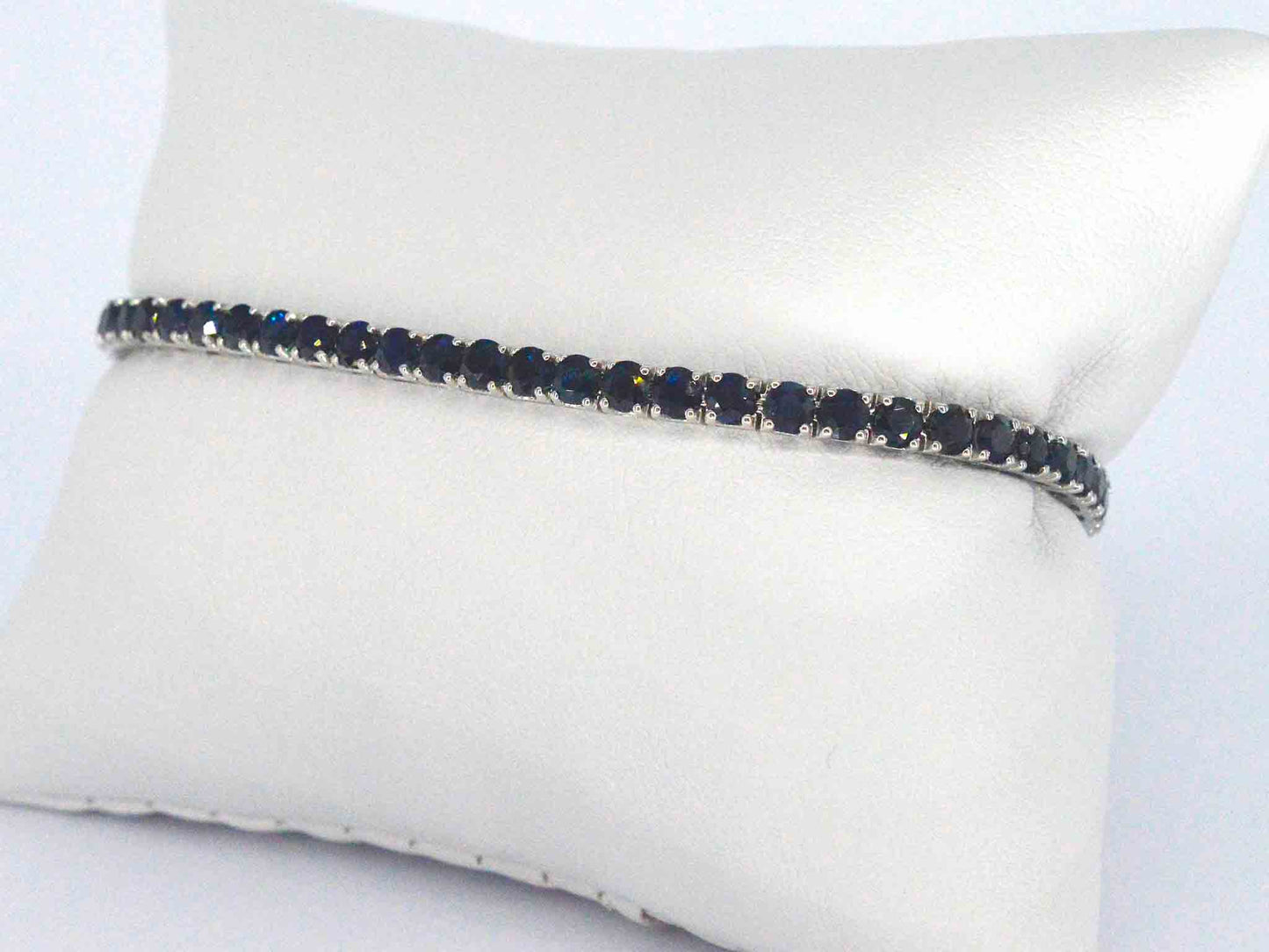 Gouden tennisarmband met 7.00 carat aan blauwe saffieren