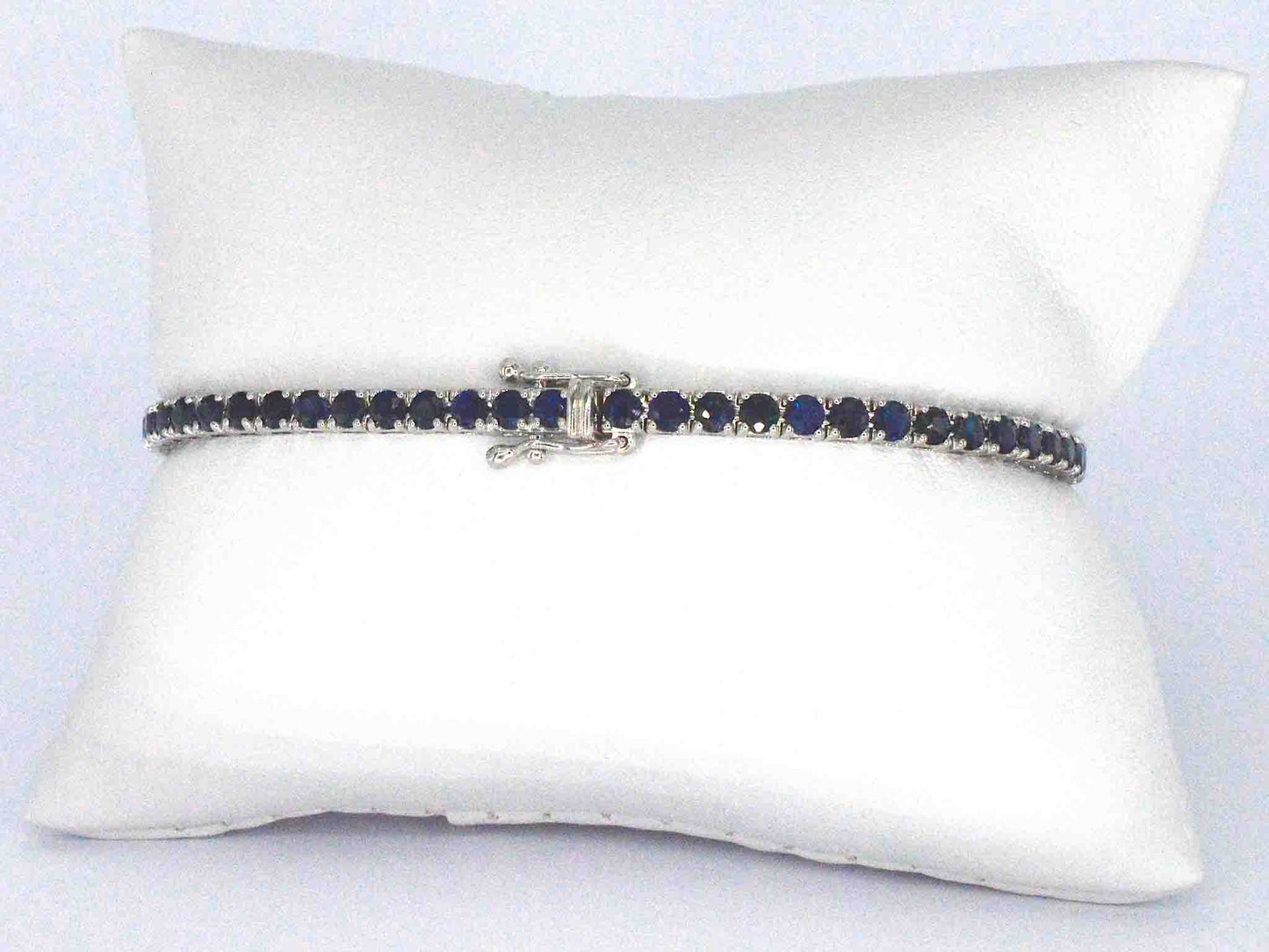 Gouden tennisarmband met 7.00 carat aan blauwe saffieren