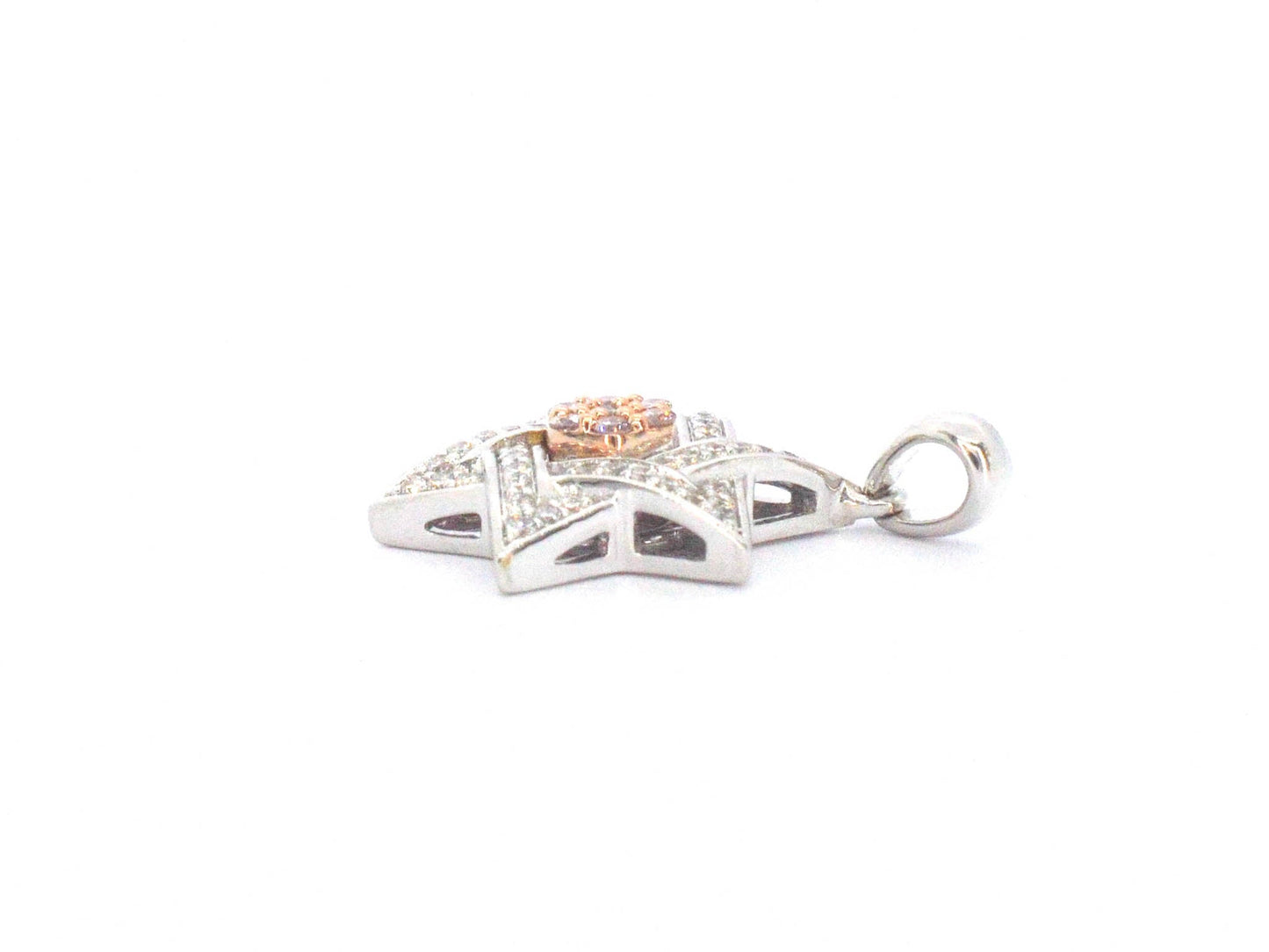Davidster hanger met natuurlijke roze en witte diamanten van hoge kwaliteit