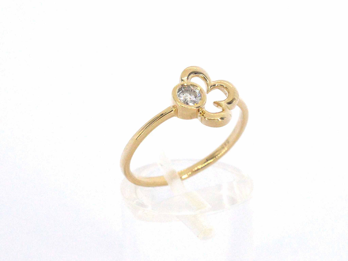 Geelgouden design ring met natuurlijke diamant