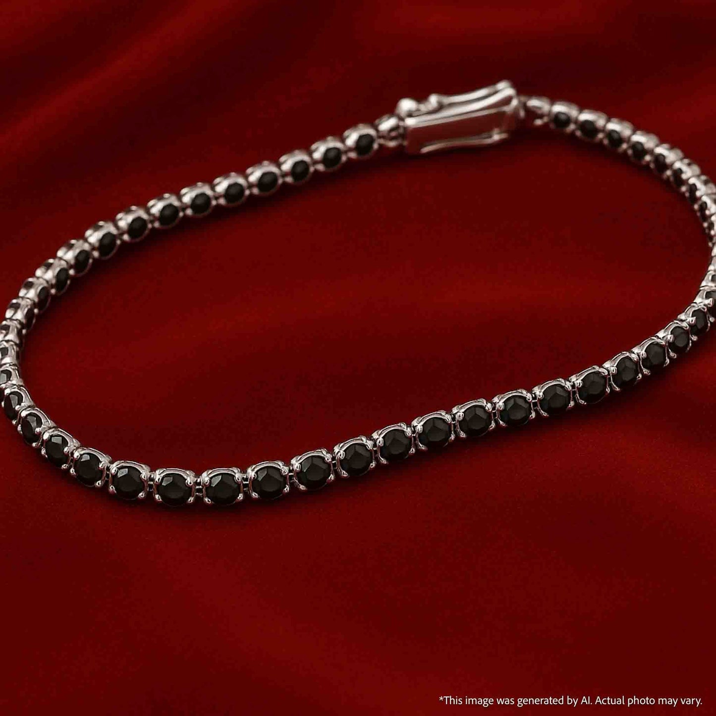 Witgouden tennisarmband met 2.80 carat aan zwarte diamanten