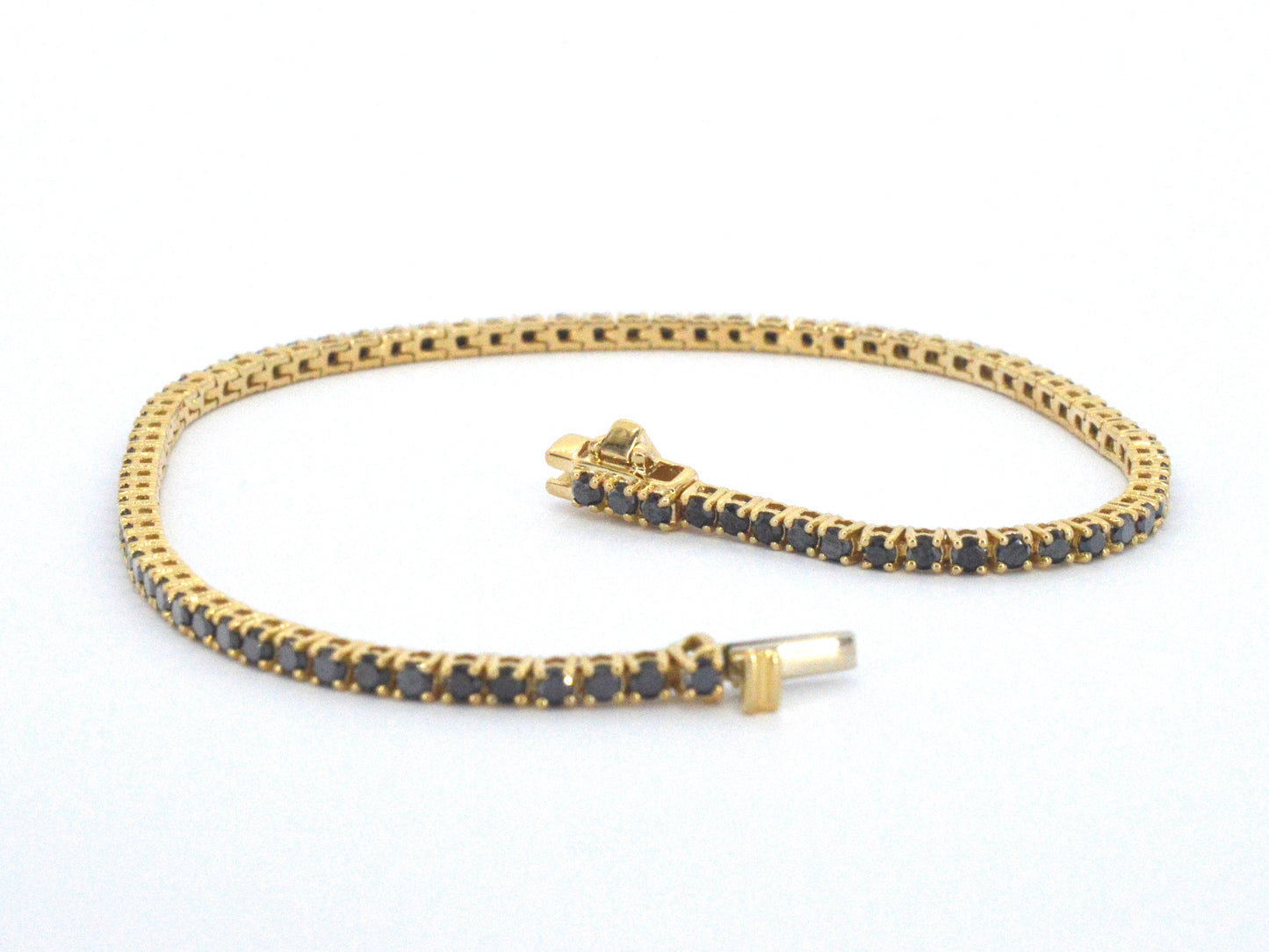 Gouden tennisarmband met 2.80 carat aan zwarte diamanten