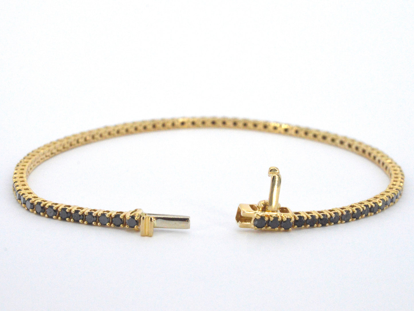 Gouden tennisarmband met 2.80 carat aan zwarte diamanten