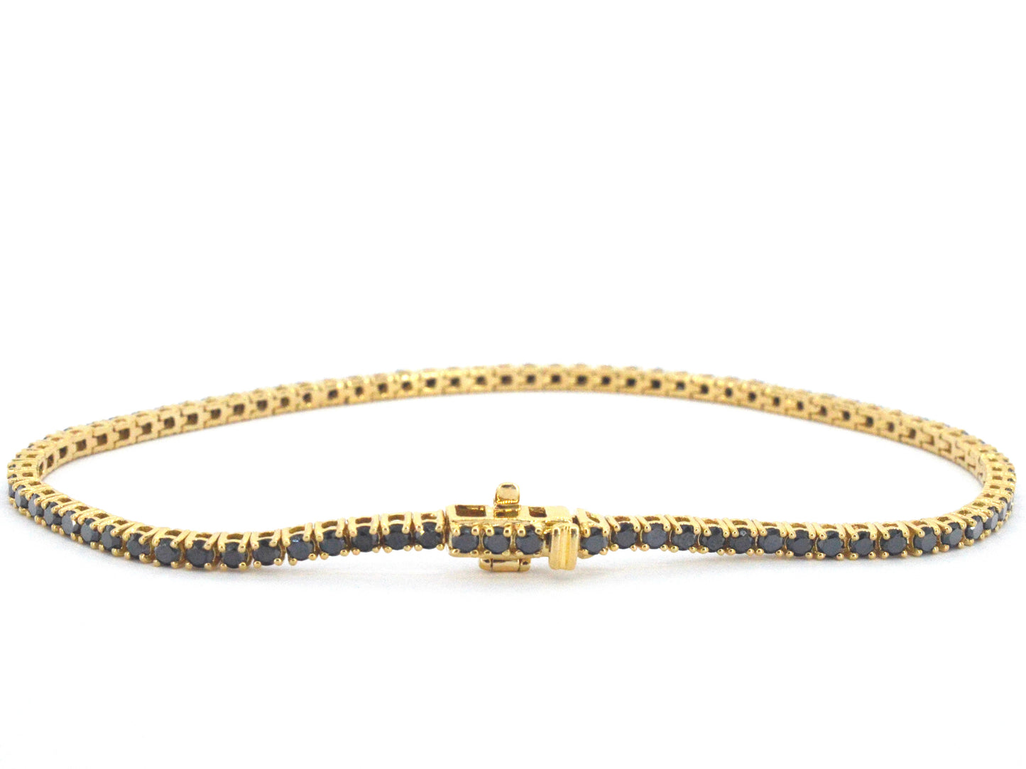 Gouden tennisarmband met 2.80 carat aan zwarte diamanten