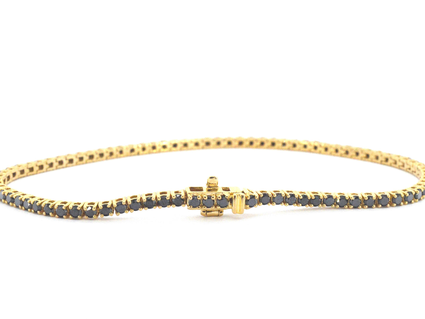 Gouden tennisarmband met 2.80 carat aan zwarte diamanten