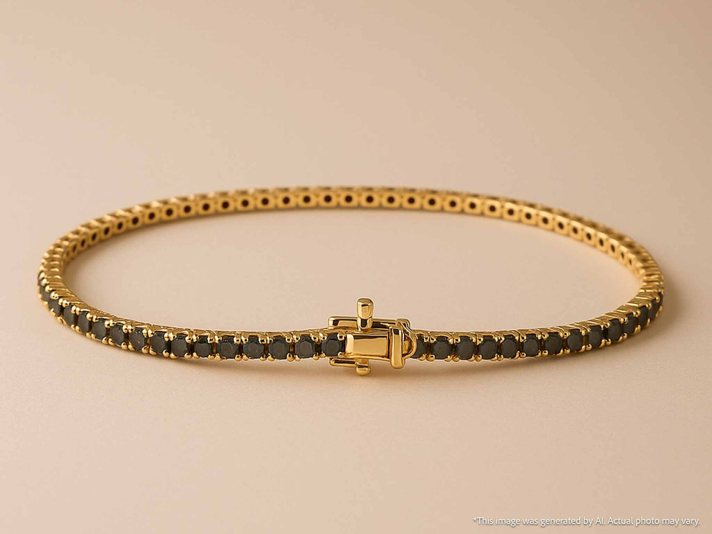 Gouden tennisarmband met 2.80 carat aan zwarte diamanten