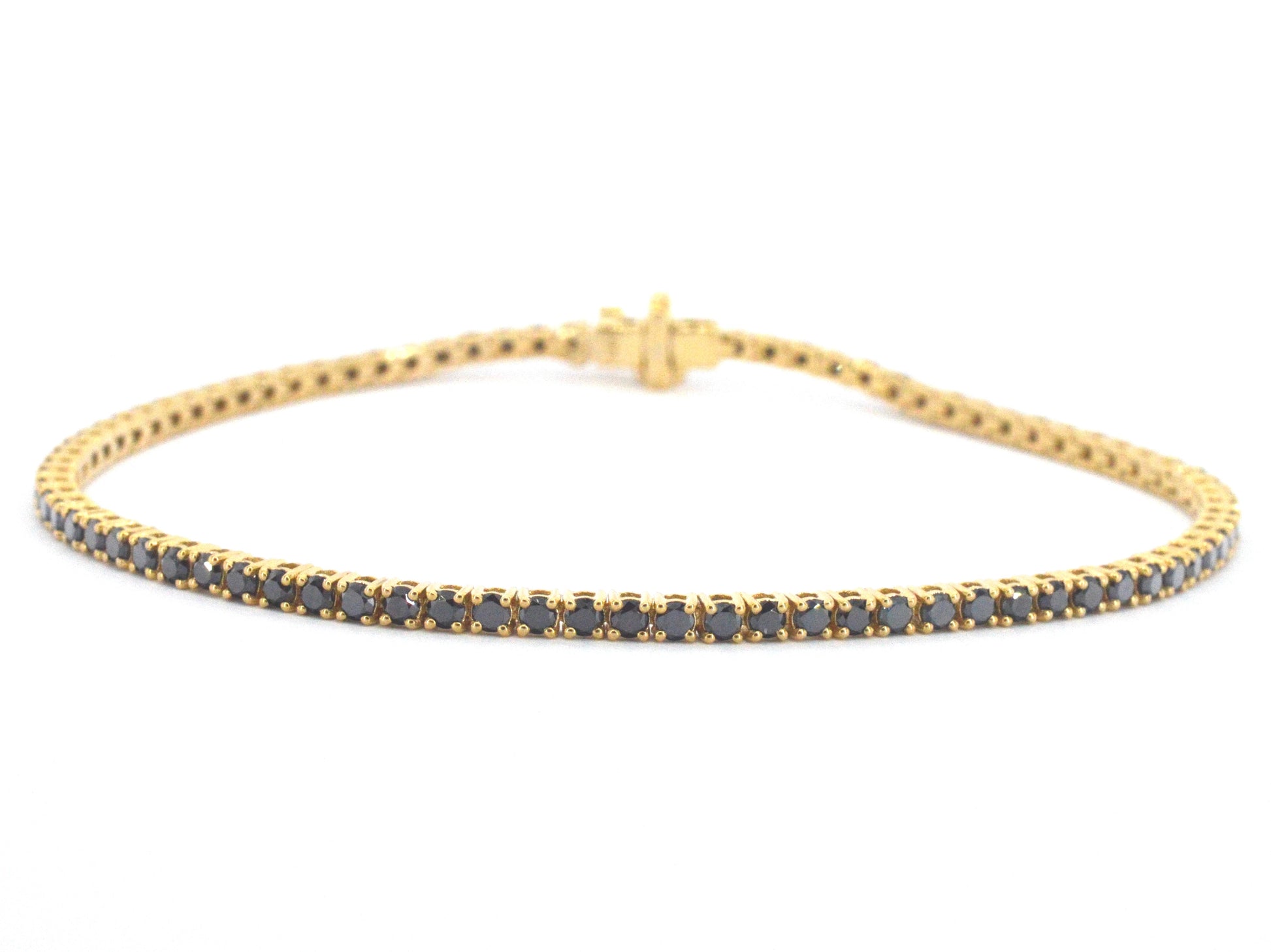Gouden tennisarmband met 2.80 carat aan zwarte diamanten