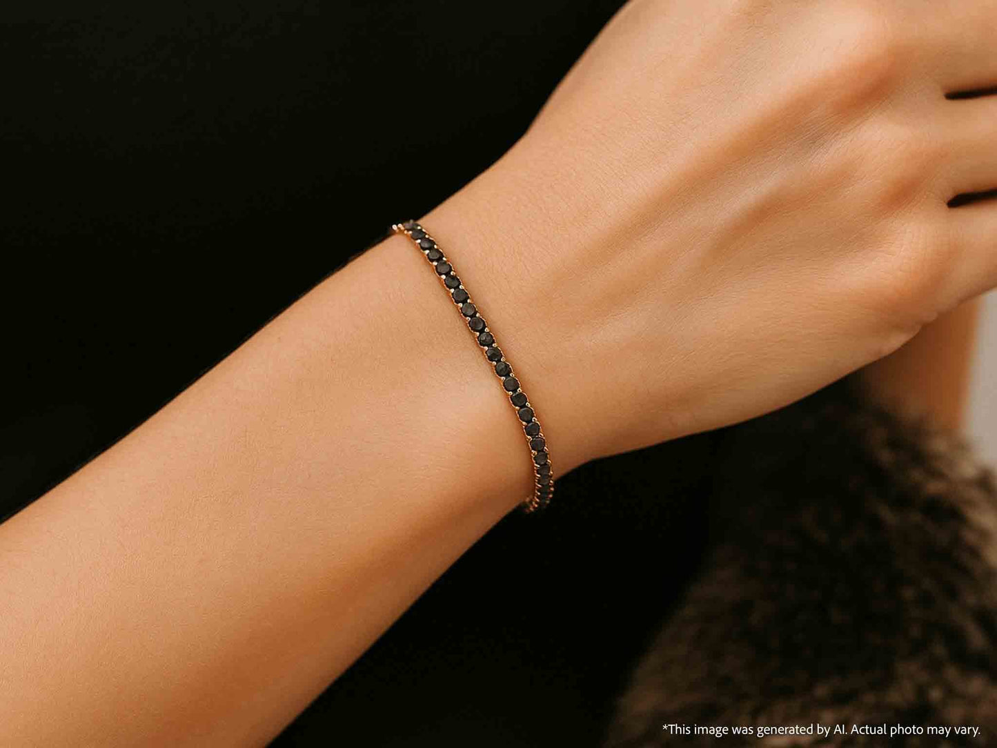 Rosegouden tennisarmband met 2.80 carat aan zwarte diamanten