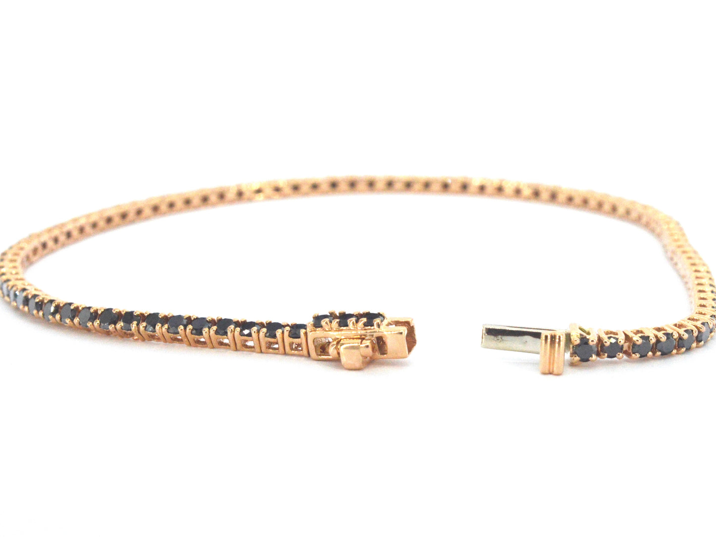 Rosegouden tennisarmband met 2.80 carat aan zwarte diamanten