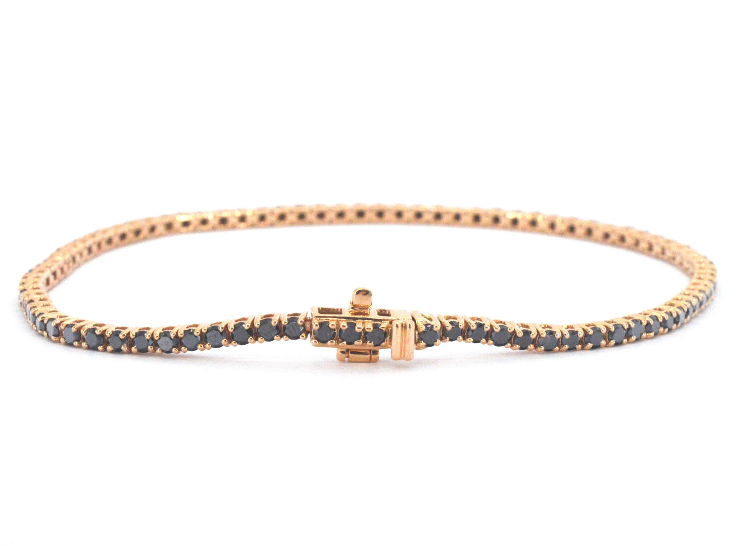 Rosegouden tennisarmband met 2.80 carat aan zwarte diamanten