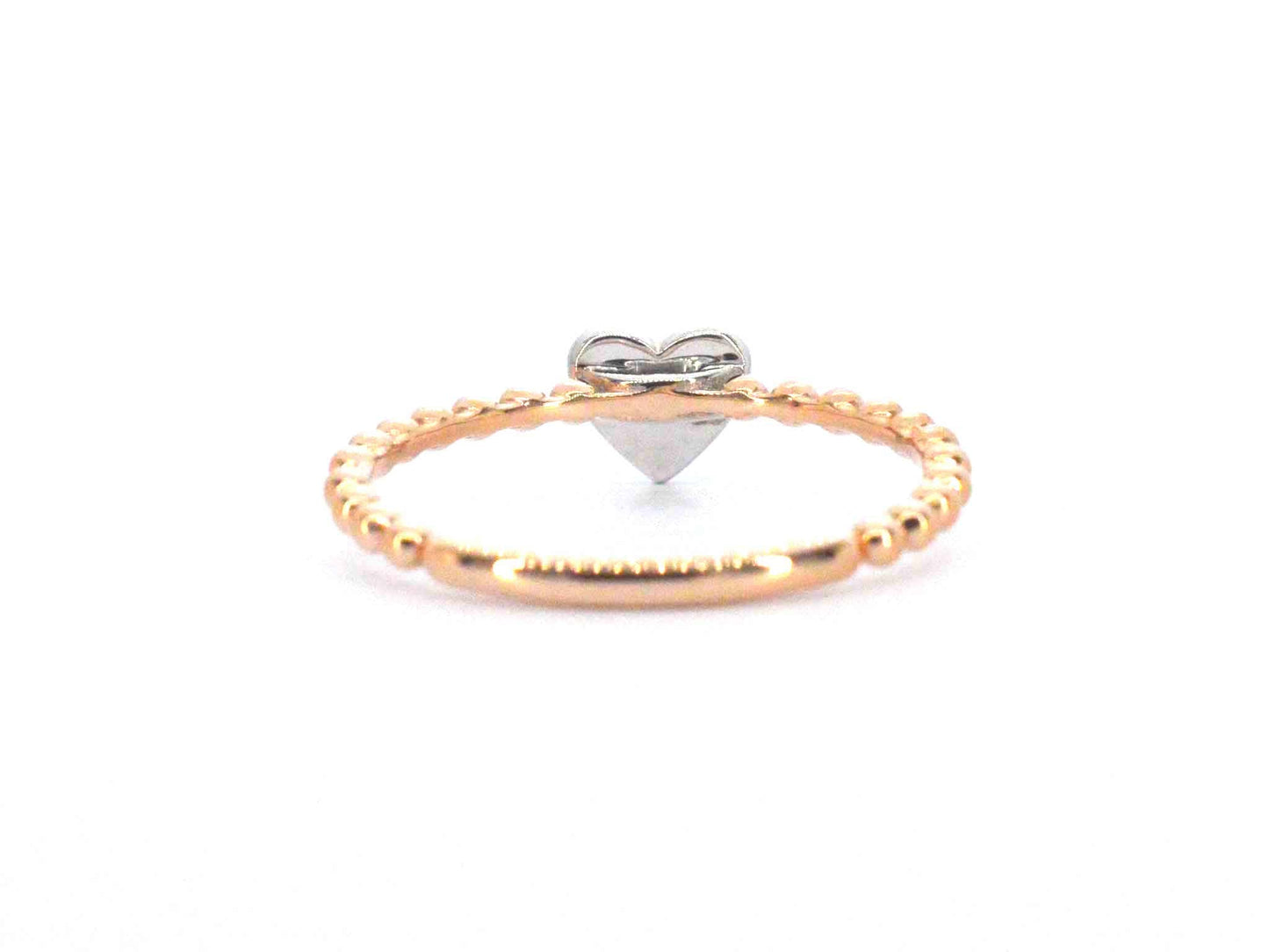 Rosegouden ring met een hartje vol gezet met diamanten