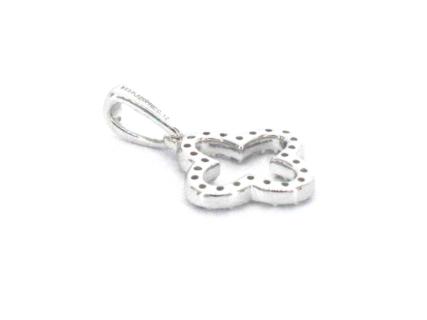 Witgouden hanger in klaver vier vorm met diamanten