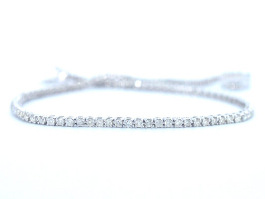 Witgouden tennisarmband met diamanten 1.00 carat