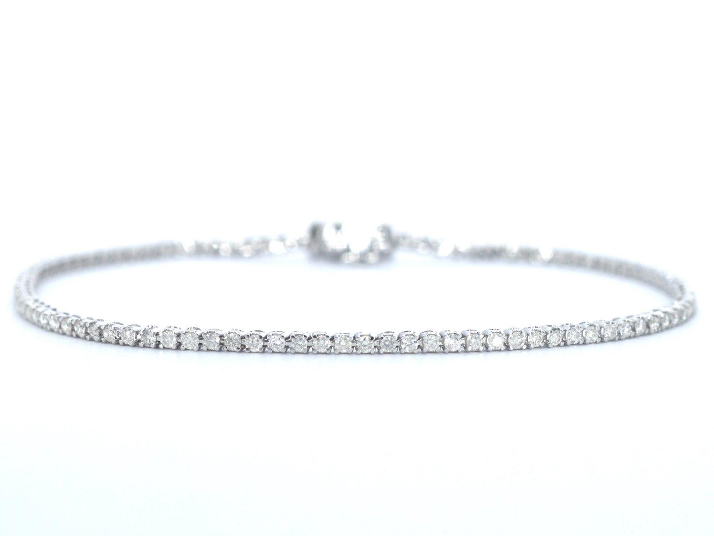 Witgouden tennisarmband met diamanten 1.00 carat