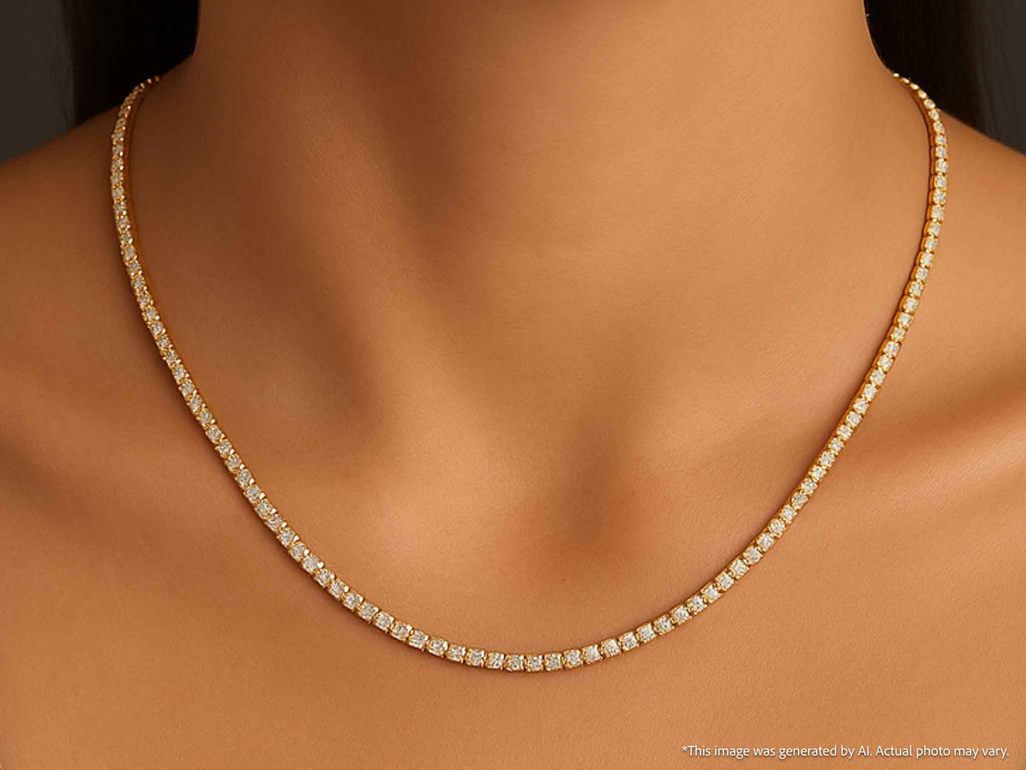 Gouden tenniscollier met diamanten 3.00 carat