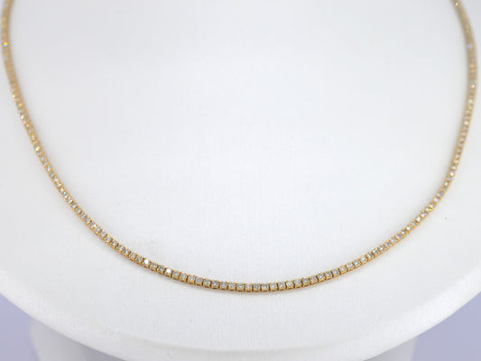 Gouden tenniscollier met diamanten 3.00 carat