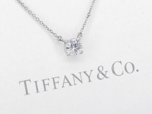 Tiffany & Co - Platina solitaire halscollier met een natuurlijke diamant 5194-7