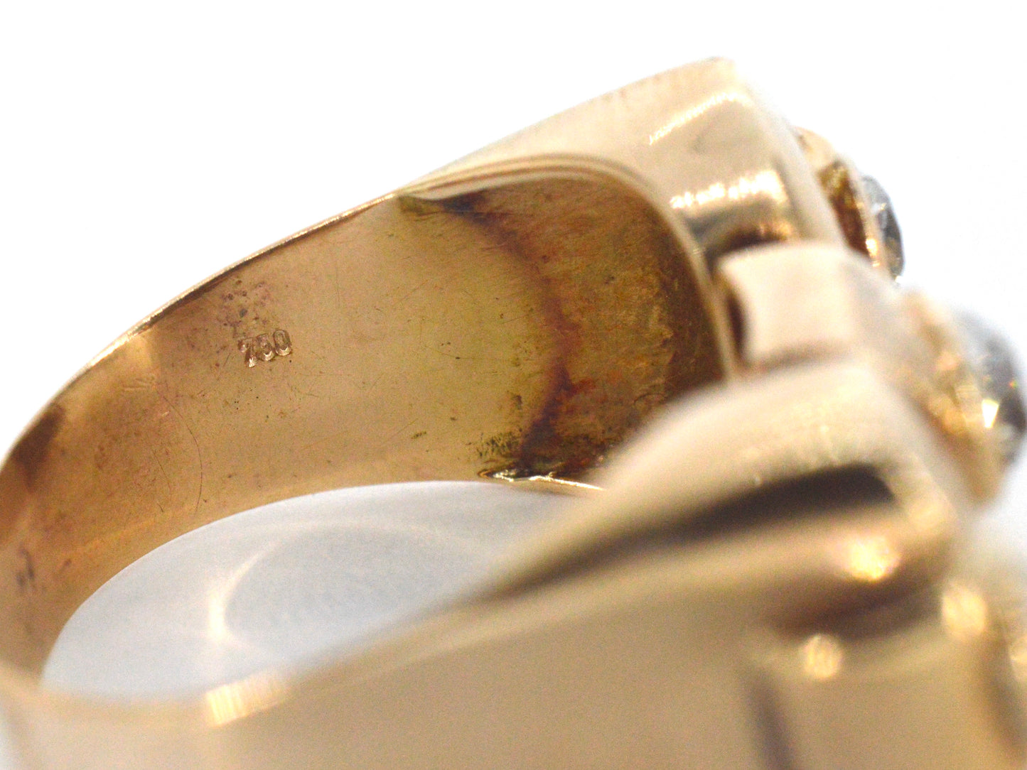 Rosegouden art deco ring met diamanten