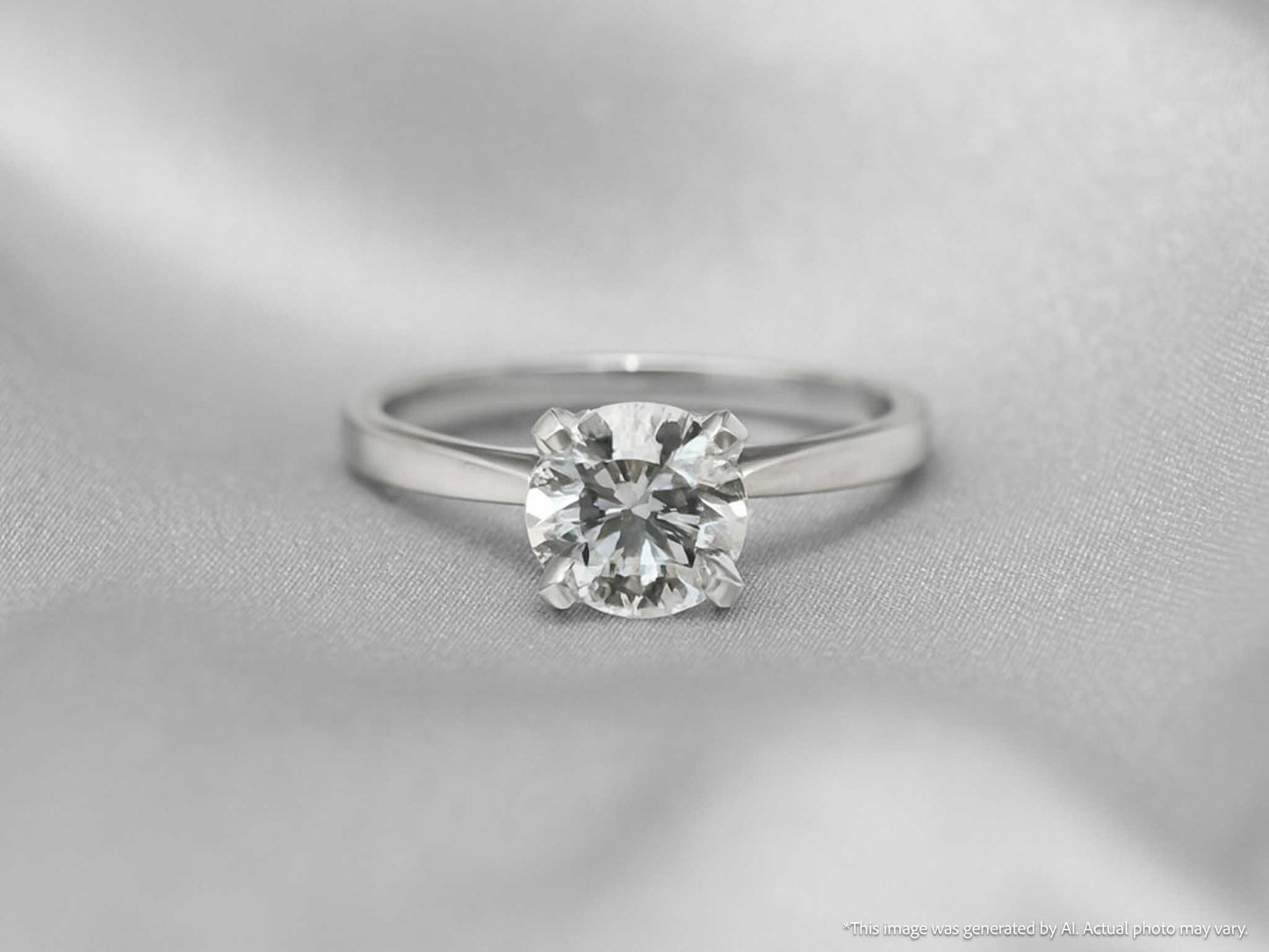 Witgouden solitaire ring met een diamant van 1.01 carat