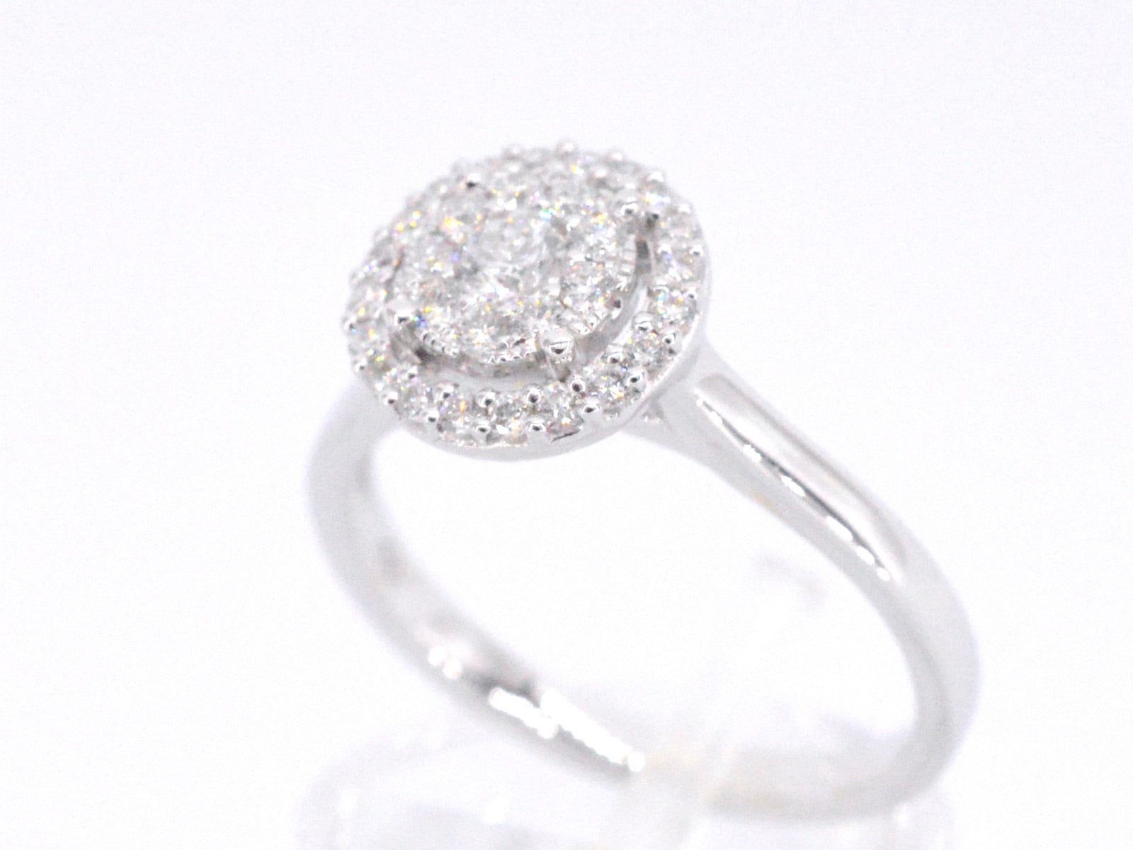 Witgouden entourage ring vol gezet met diamanten 1008-2