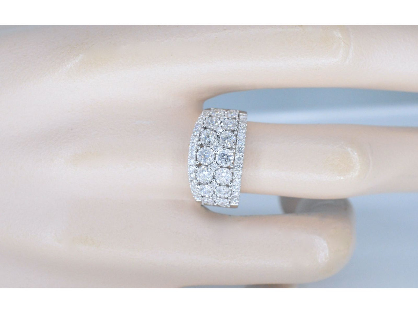 White gold paver with diamonds