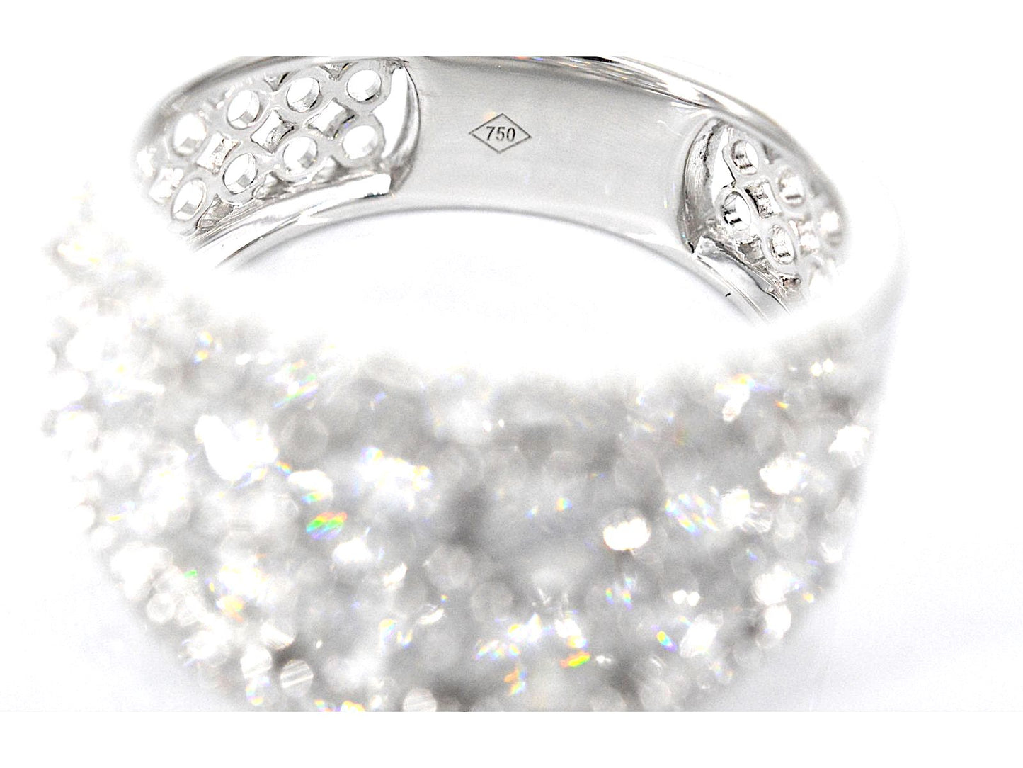 White gold paver with diamonds