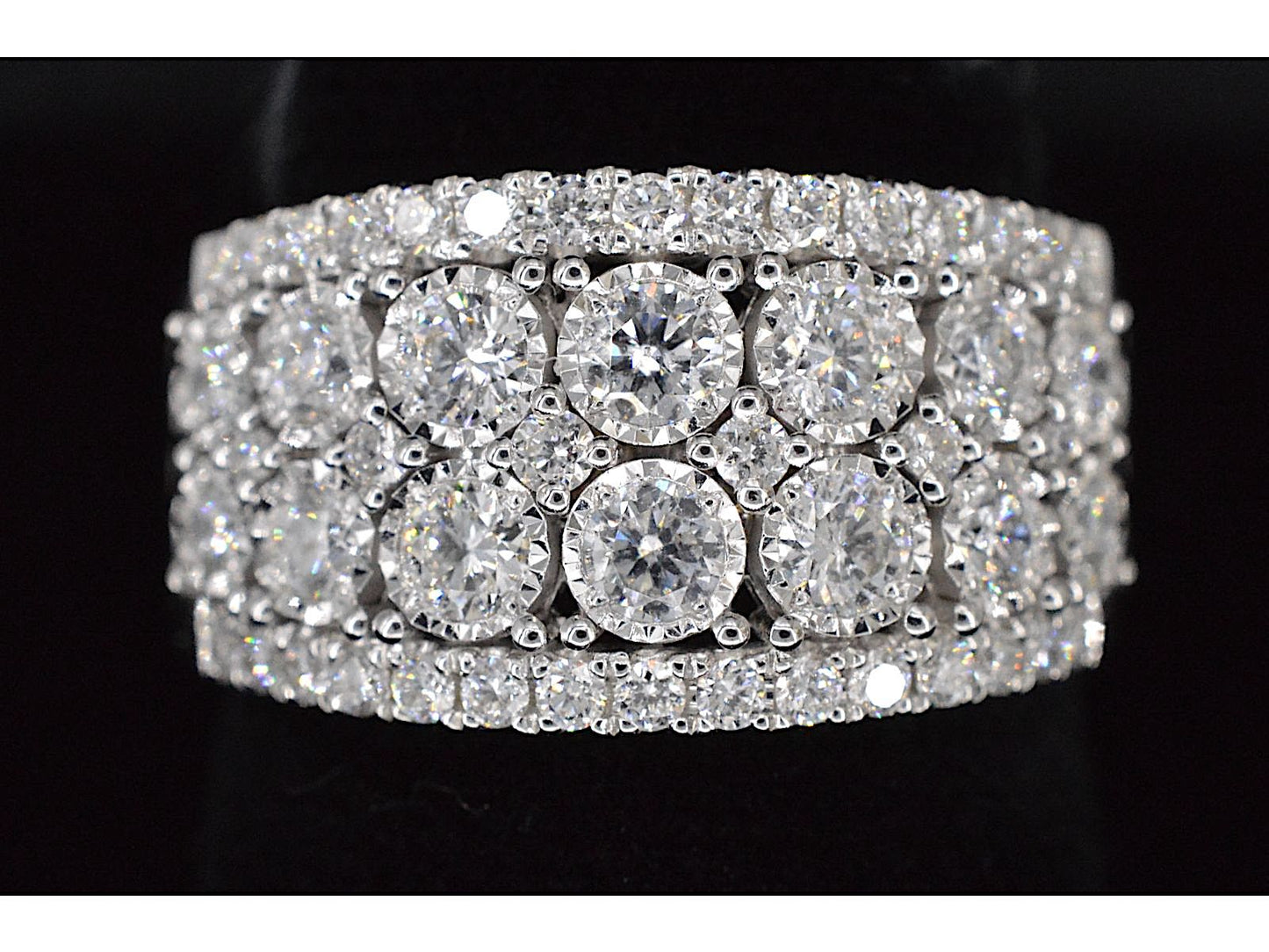 White gold paver with diamonds