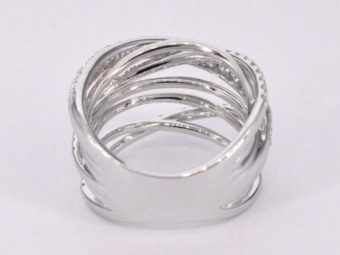 White gold design ring with diamonds