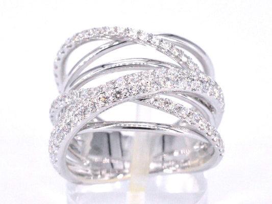 Witgouden design ring met diamanten