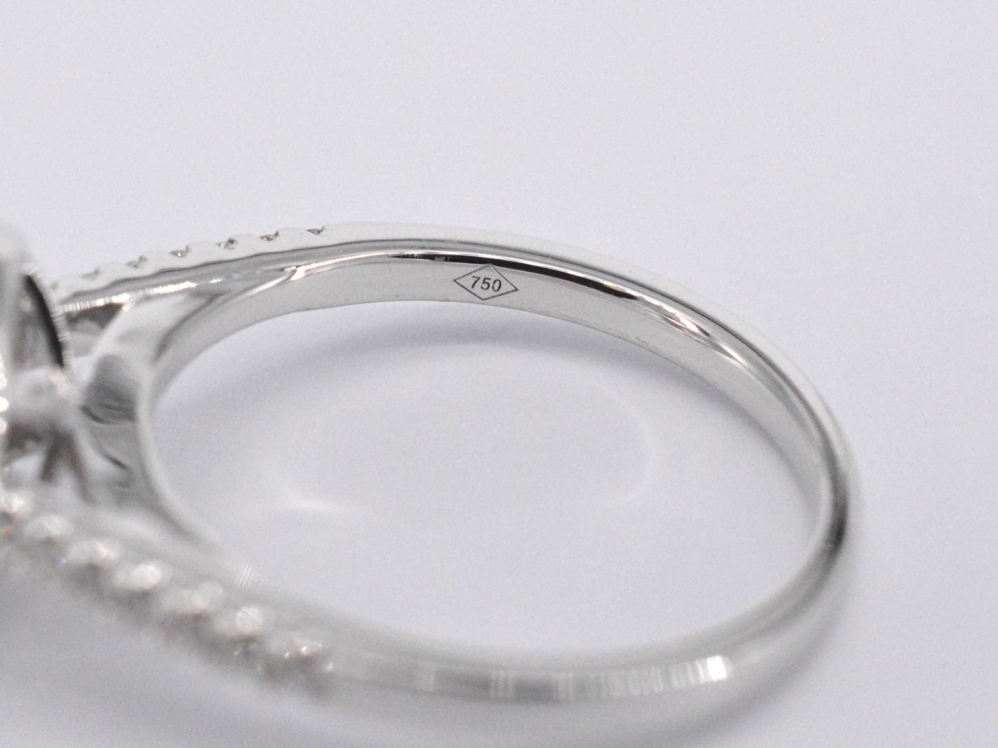 Entourage ring with brilliant-cut diamond