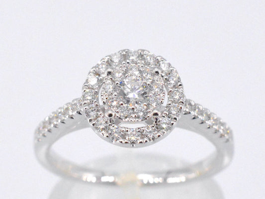 Entourage ring met briljant geslepen diamant