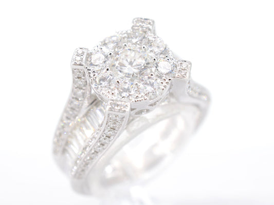 Witgouden ring vol met diamanten 3.00 carat