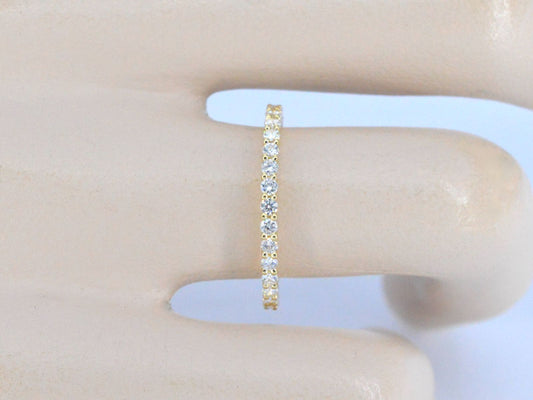 Gouden alliance ring met briljant geslepen diamant