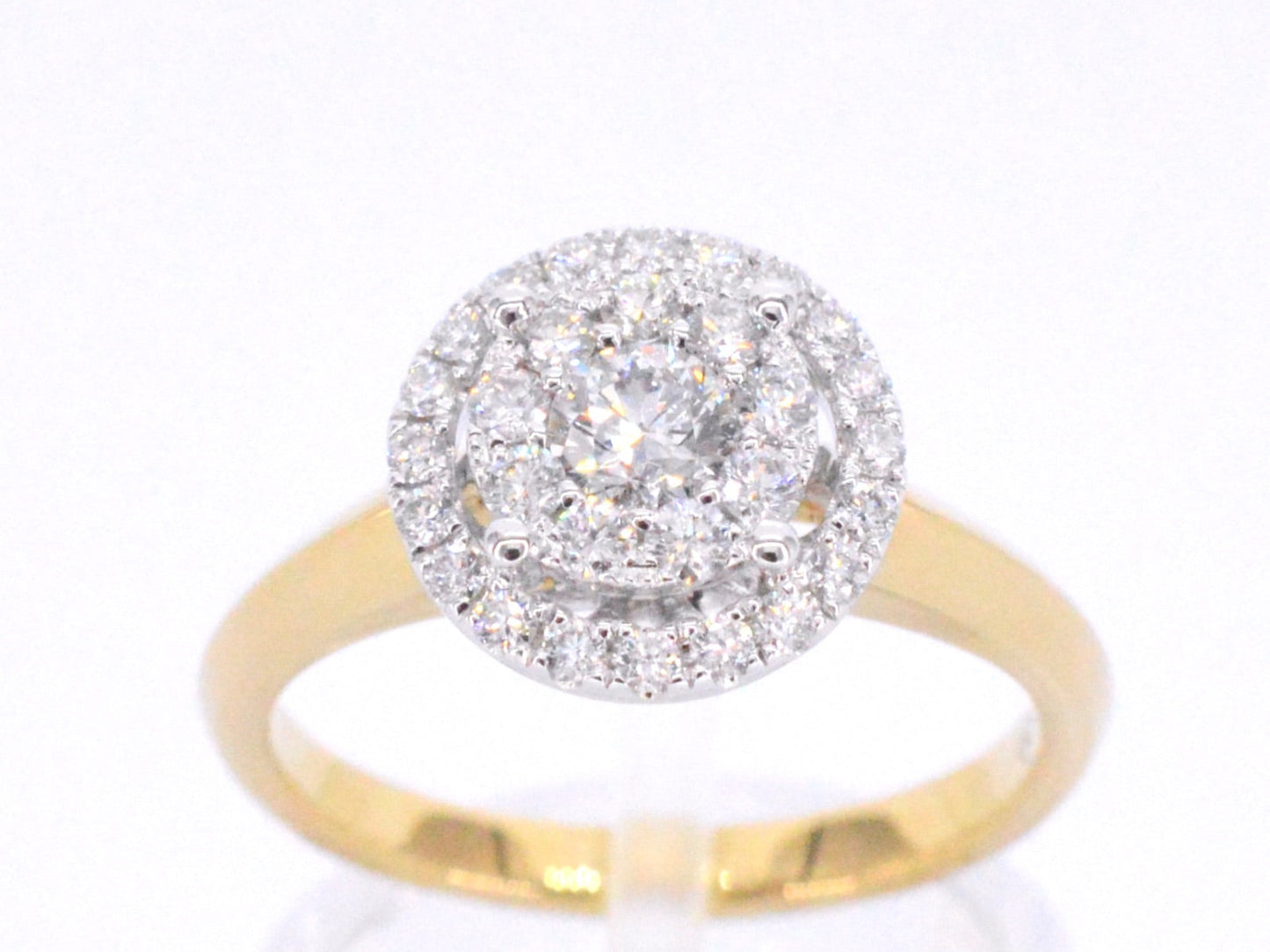 Gouden entourage ring vol gezet met diamanten