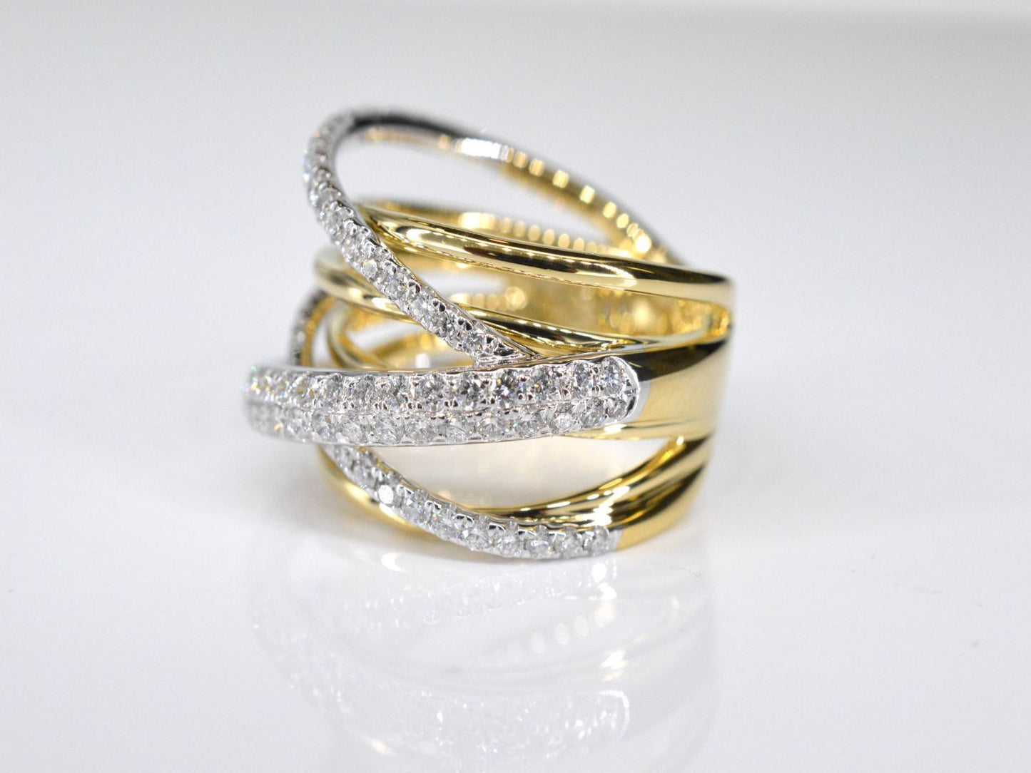 Gouden design ring met diamanten