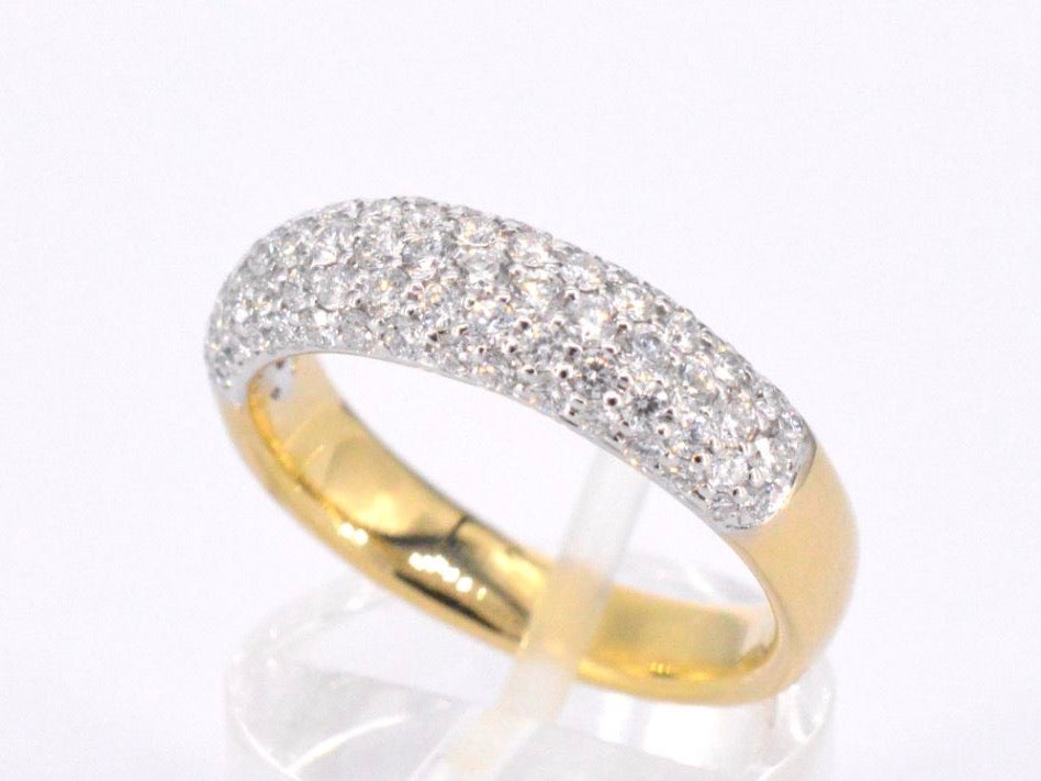 Gold pave ring with diamonds 0.90 carat