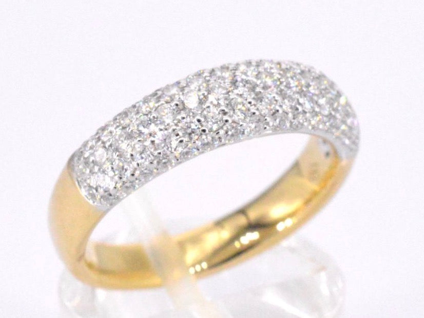 Gold pave ring with diamonds 0.90 carat