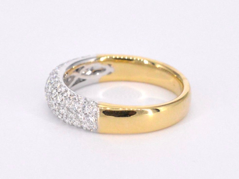 Gold pave ring with diamonds 0.90 carat