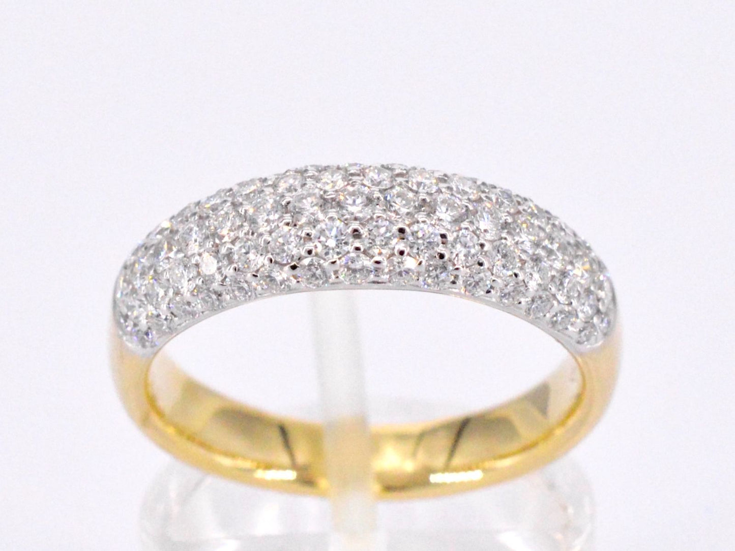 Gouden pave ring met diamanten 0.90 carat