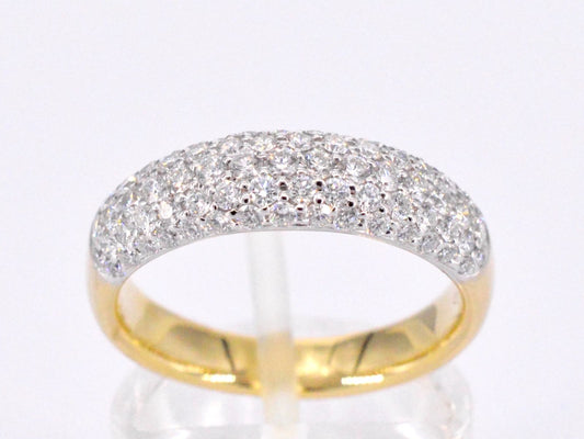 Gouden pave ring met diamanten 0.90 carat