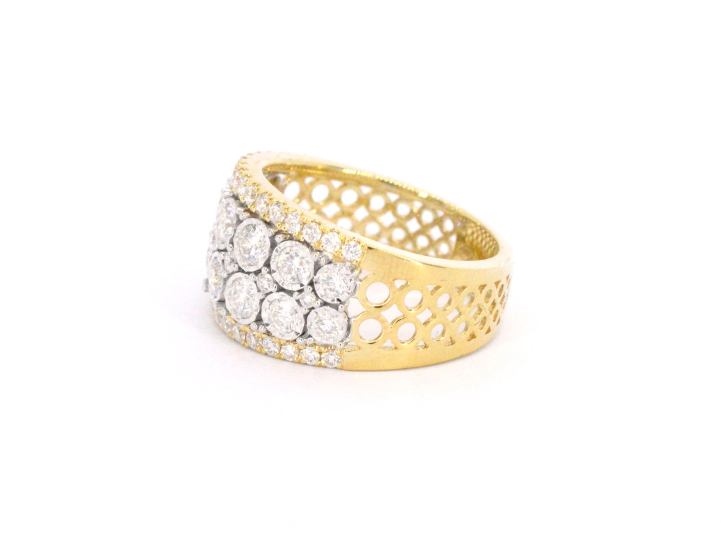 Gold paving with diamonds