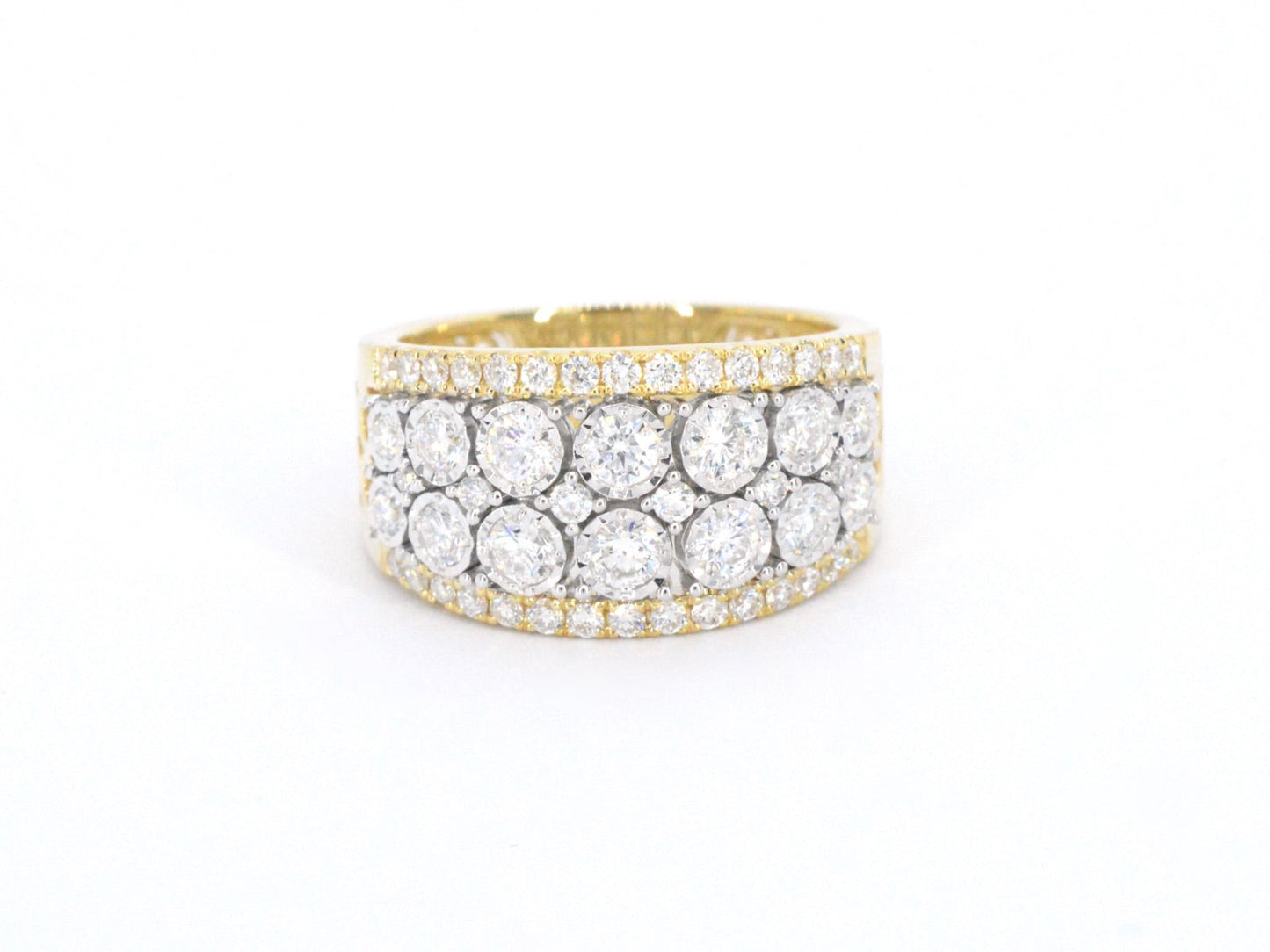 Gold paving with diamonds